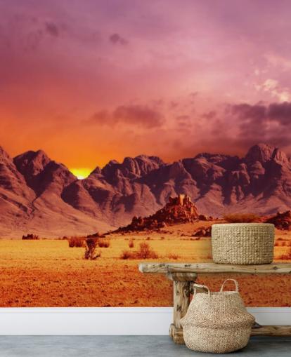 Decorazione murale con deserto rosso e montagne