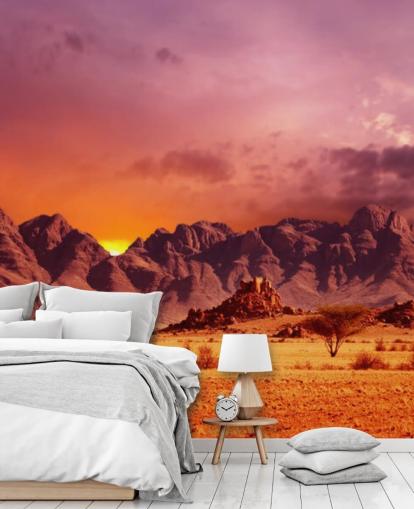 Red Desert and Mountains Wall Mural Red Desert and Mountains Wall Mural