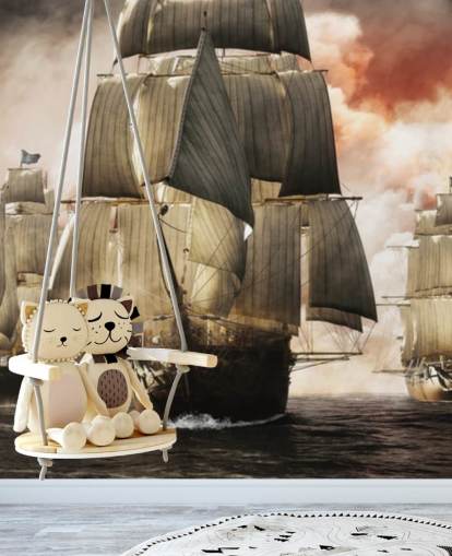 piratskip på farvann tapet