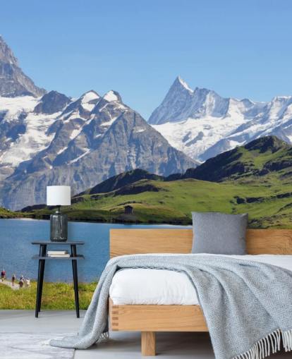 Snow Capped Mountain and Lake Wall Mural Snow Capped Mountain and Lake Wall Mural