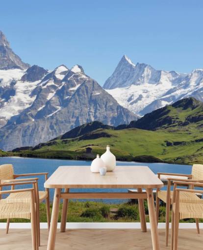 Snow Capped Mountain and Lake Wall Mural