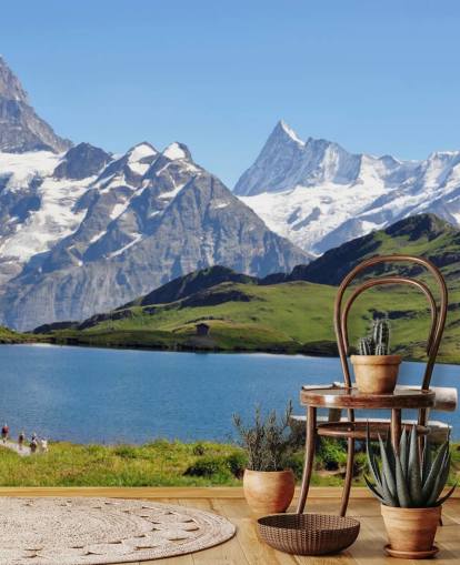 Snow Capped Mountain and Lake Wall Mural Snow Capped Mountain and Lake Wall Mural