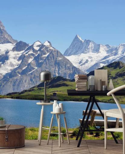 Snow Capped Mountain and Lake Wall Mural Snow Capped Mountain and Lake Wall Mural