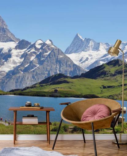 Snow Capped Mountain and Lake Wall Mural