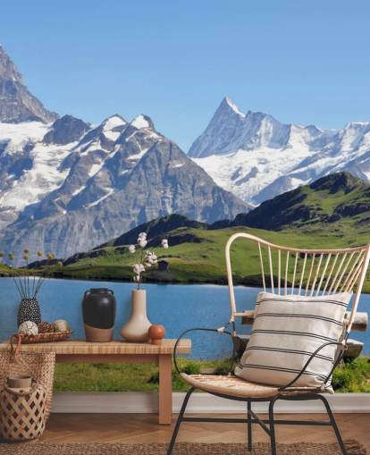 Snow Capped Mountain and Lake Wall Mural Snow Capped Mountain and Lake Wall Mural