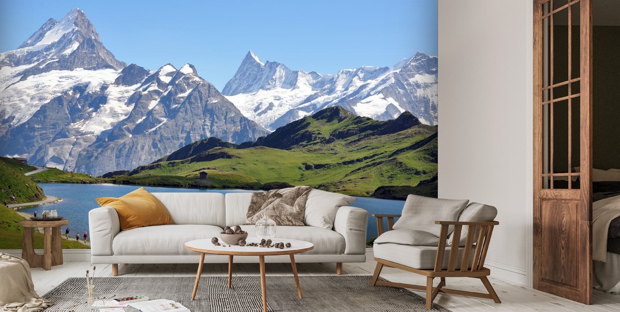 Carta da parati con vista montagna e lago | Wallsauce IT