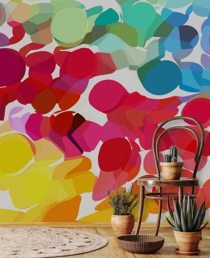 papel pintado en forma de círculo multicolor