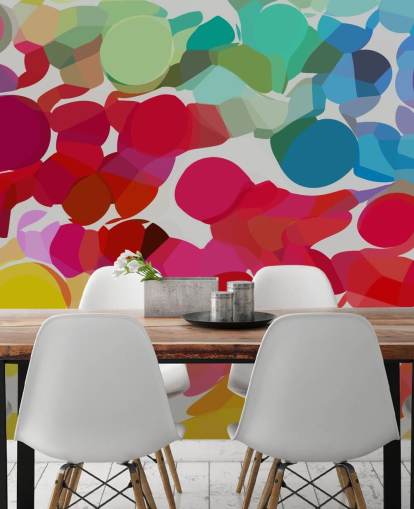 papel pintado en forma de círculo multicolor