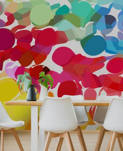 papel pintado en forma de círculo multicolor