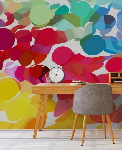 papier peint en forme de cercle multicolore