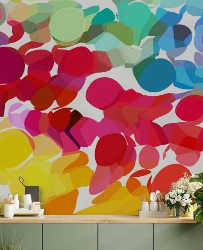 papier peint en forme de cercle multicolore