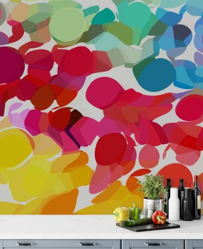 papier peint en forme de cercle multicolore