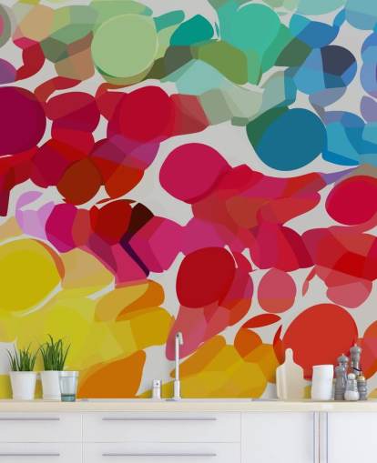 papel pintado en forma de círculo multicolor