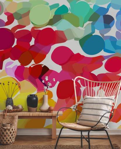 papel pintado en forma de círculo multicolor