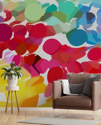 veelkleurig behang met cirkelvorm veelkleurig behang met cirkelvorm