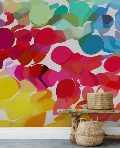 papier peint en forme de cercle multicolore