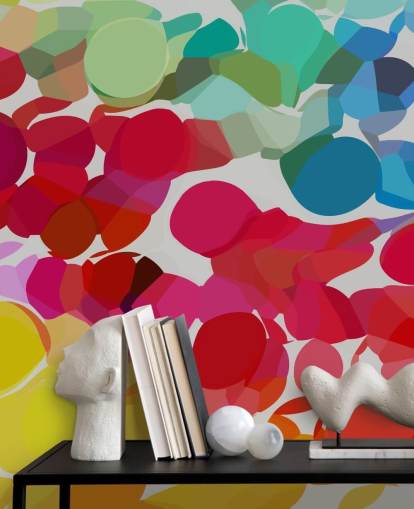 papel pintado en forma de círculo multicolor