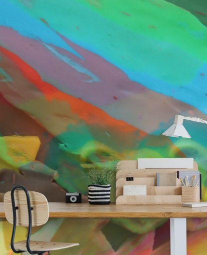 Abstracte kleurrijke golven behang