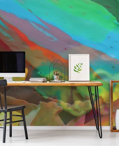 Abstracte kleurrijke golven behang