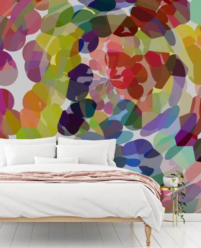 Colourful Swirl or Circles Abstract Wall Mural