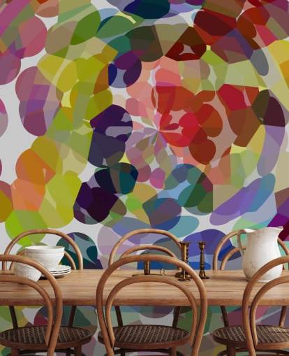 Redemoinho colorido ou círculos abstrato mural de parede