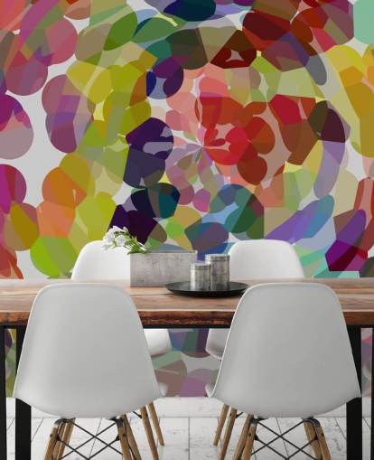 Colourful Swirl or Circles Abstract Wall Mural