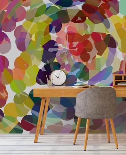 Decorazione murale astratta con vortice o cerchi colorati