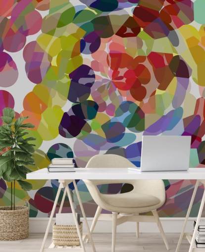 Colourful Swirl or Circles Abstract Wall Mural