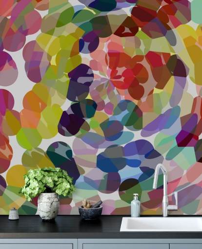 Colourful Swirl or Circles Abstract Wall Mural