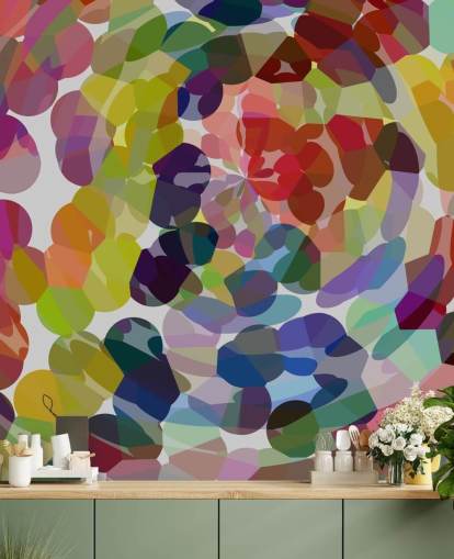 Colourful Swirl or Circles Abstract Wall Mural