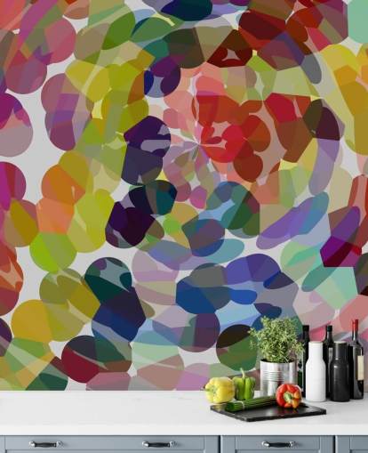Colourful Swirl or Circles Abstract Wall Mural