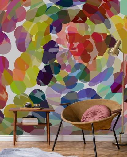 Colourful Swirl or Circles Abstract Wall Mural