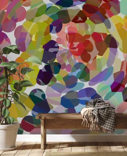Colourful Swirl or Circles Abstract Wall Mural
