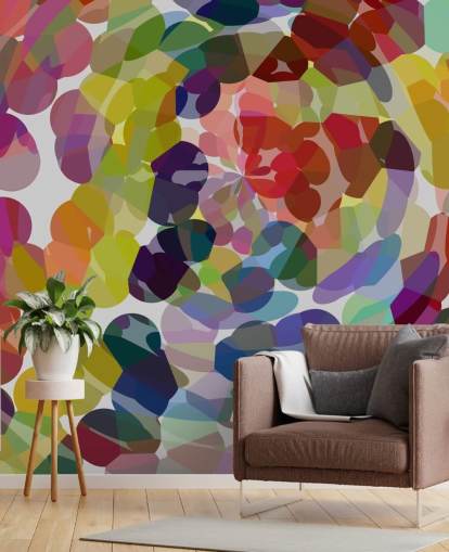 Kleurrijke werveling of cirkels abstracte muurschildering