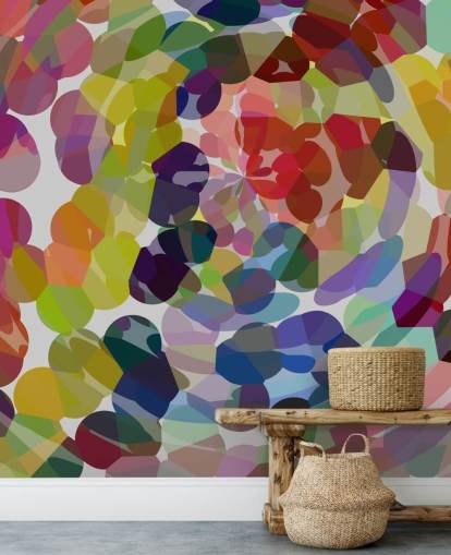 Colourful Swirl or Circles Abstract Wall Mural