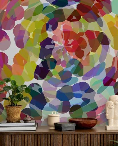 Colourful Swirl or Circles Abstract Wall Mural