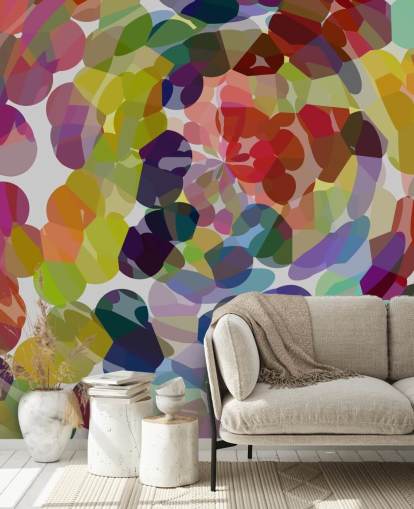 Decorazione murale astratta con vortice o cerchi colorati Decorazione murale astratta con vortice o cerchi colorati