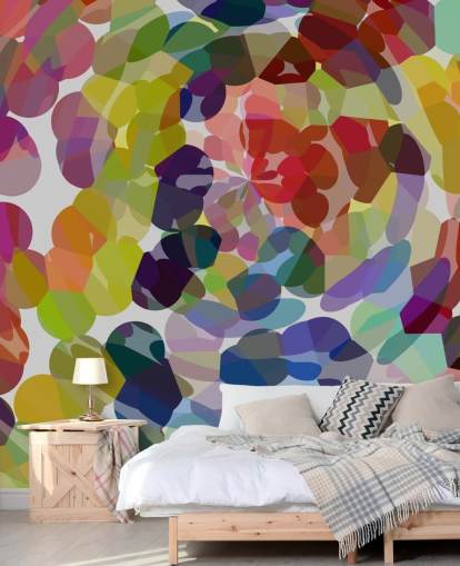 Colourful Swirl or Circles Abstract Wall Mural