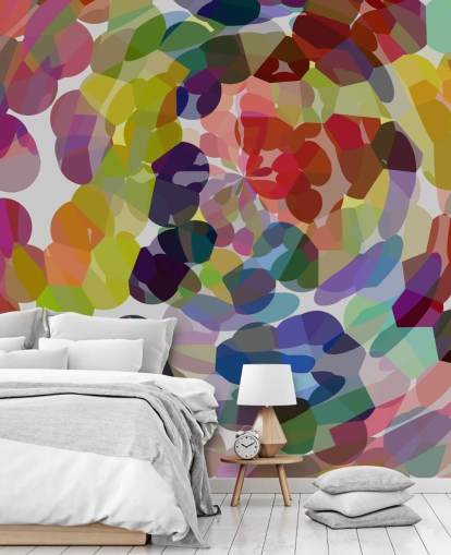 Decorazione murale astratta con vortice o cerchi colorati