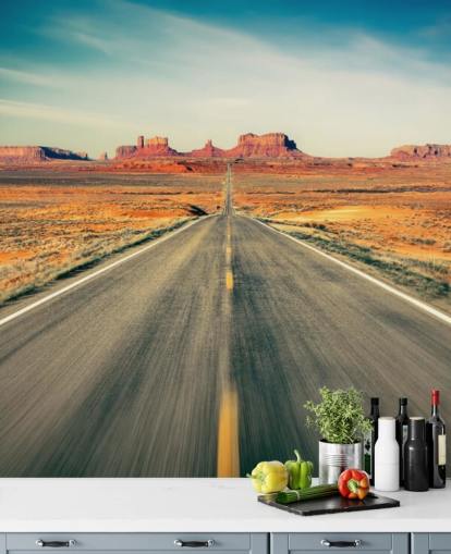 Fondo de pantalla de carretera en desierto