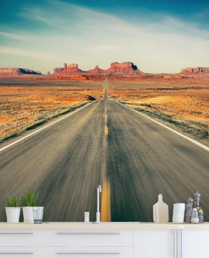Fondo de pantalla de carretera en desierto