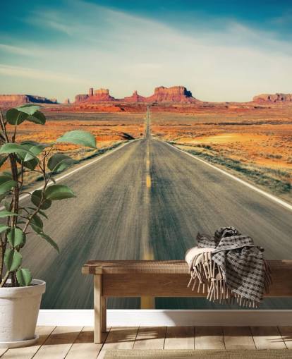 Fondo de pantalla de carretera en desierto