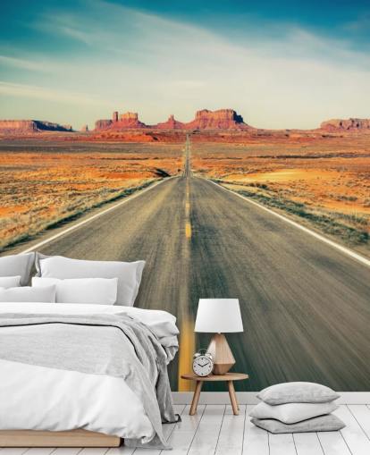 Highway in Desert Wallpaper Highway in Desert Wallpaper