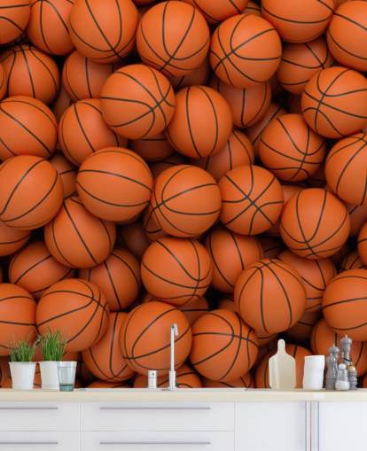 orange basketball wallpaper mural called Basketballs orange basketball wallpaper mural called Basketballs