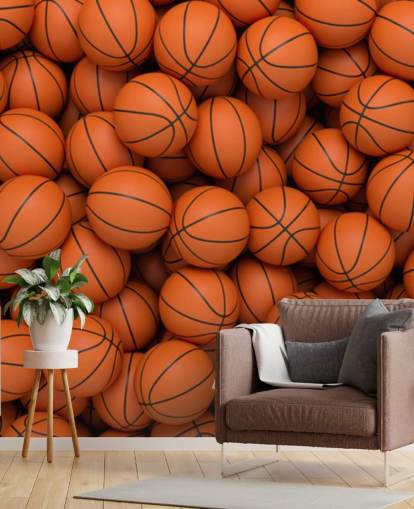 orange basketball wallpaper mural called Basketballs orange basketball wallpaper mural called Basketballs