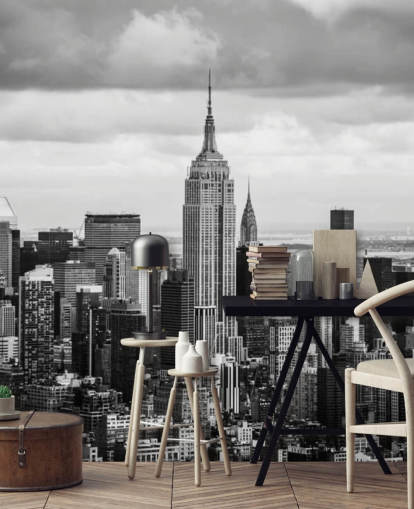 Black and White New York Skyline Wallpaper