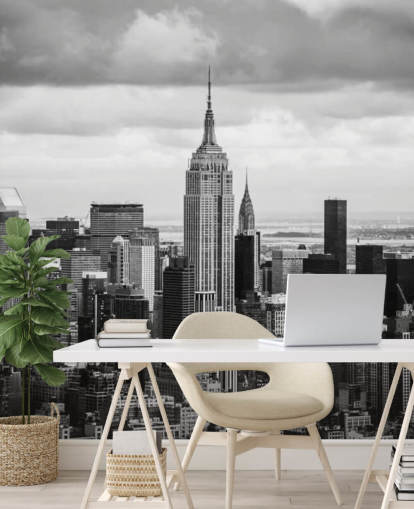Black and White New York Skyline Wallpaper