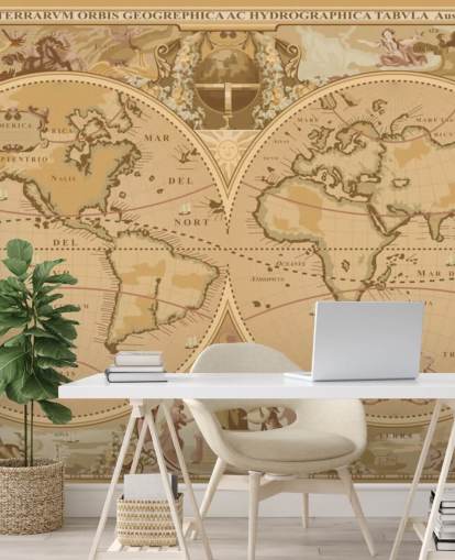 papel tapiz de mapa global de estilo antiguo