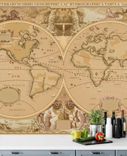 papel tapiz de mapa global de estilo antiguo