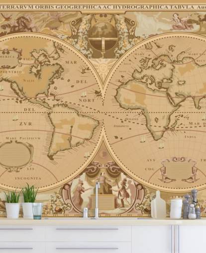 papel tapiz de mapa global de estilo antiguo